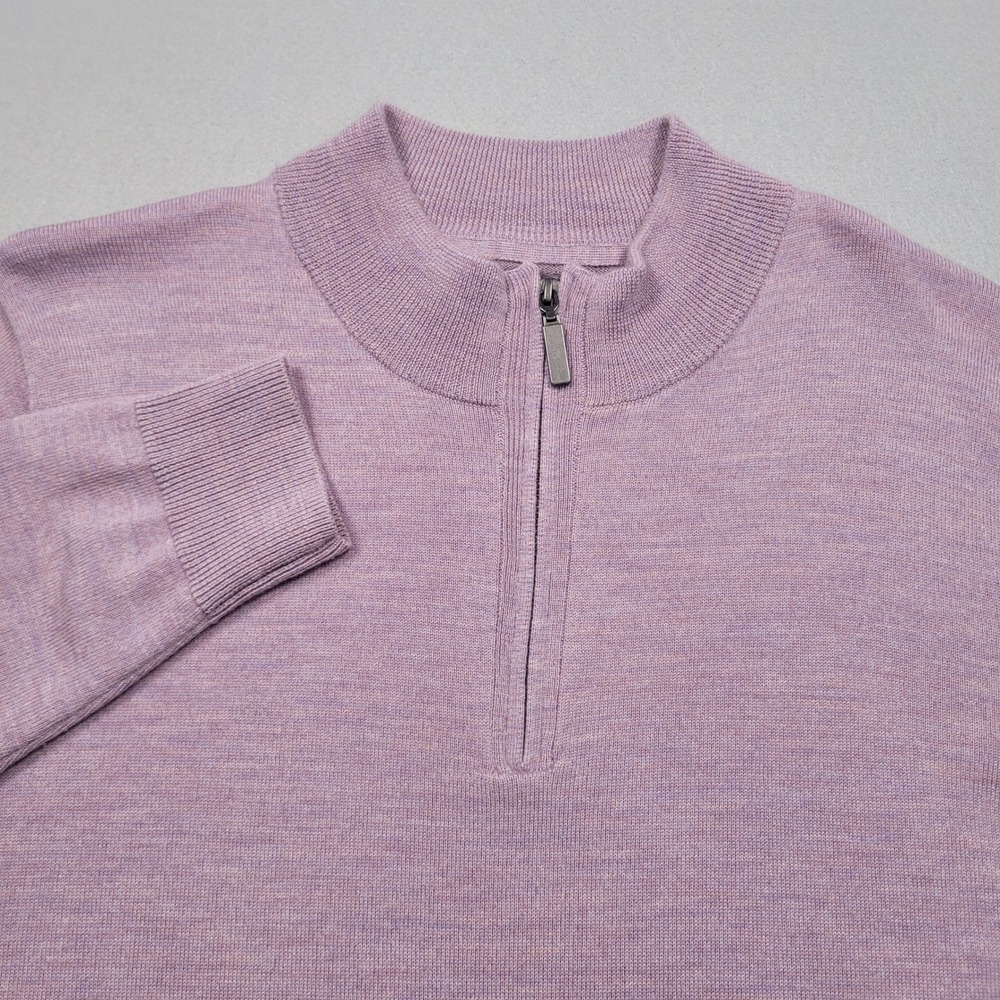 Artefact Mens Purple Heather 100% Merino Wool Quarter Zip Sweater L MGS10020